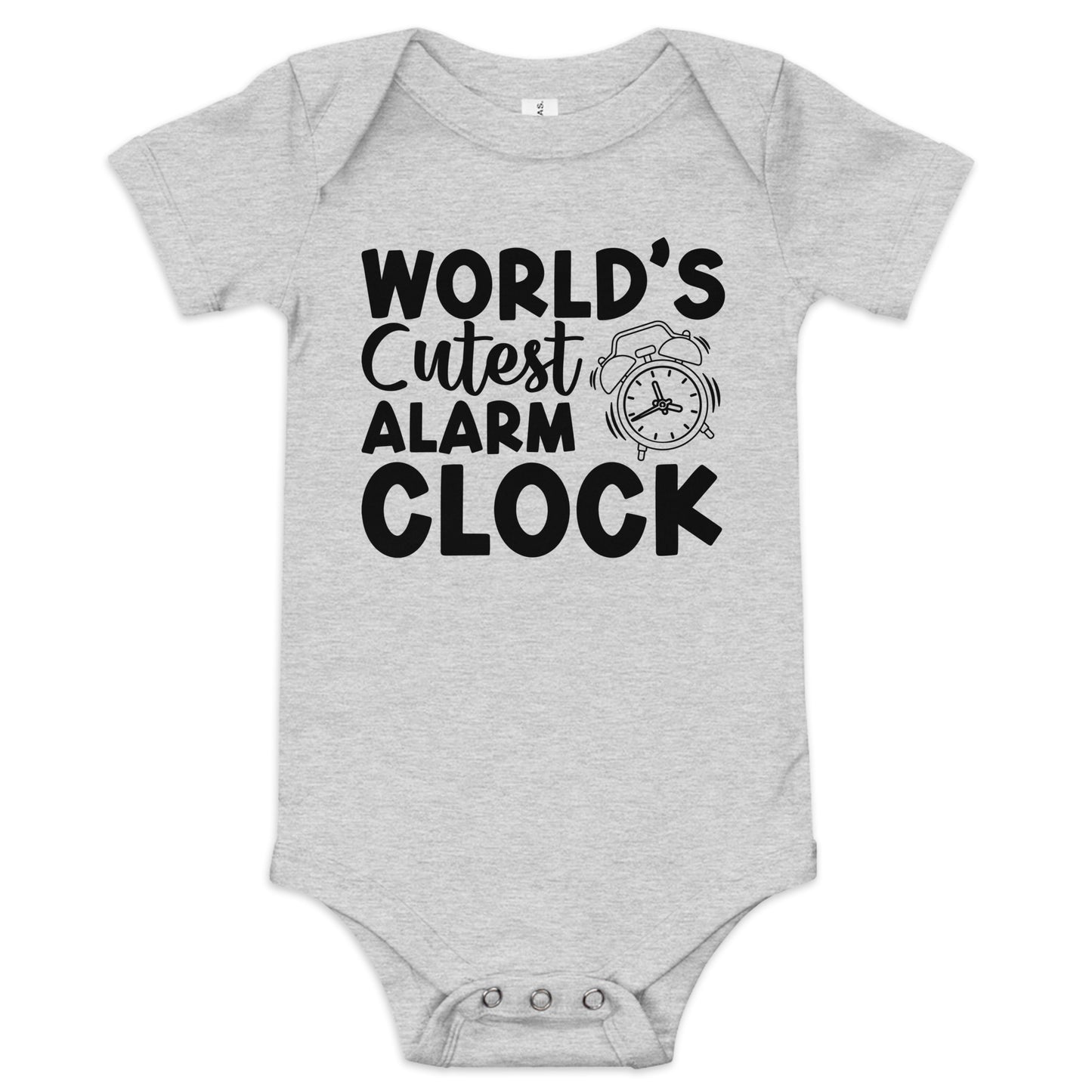 Worlds Cutest Alarm Clock Baby short sleeve one piece