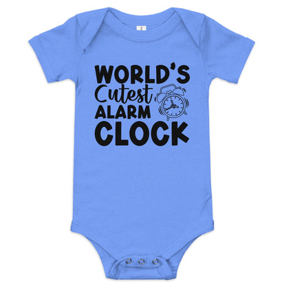 Worlds Cutest Alarm Clock Baby short sleeve one piece