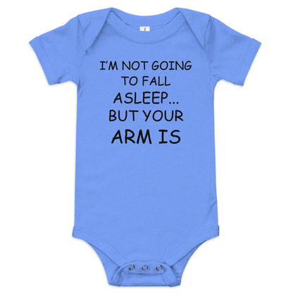 I'm Not Falling Asleep Baby short sleeve one piece