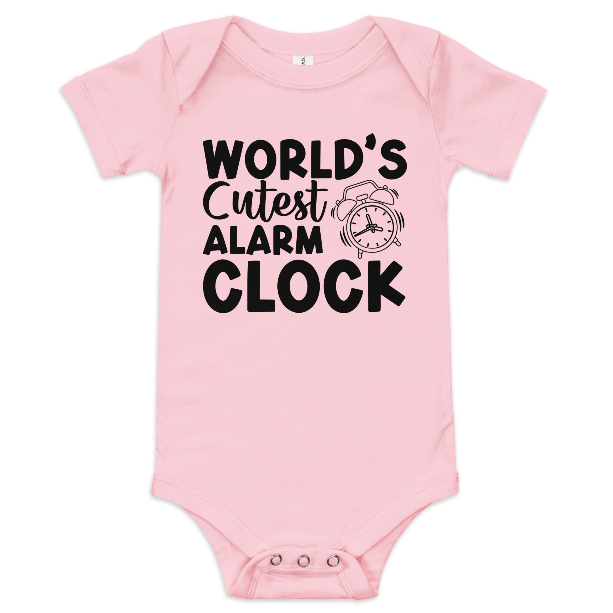 Worlds Cutest Alarm Clock Baby short sleeve one piece – Let's Print Big