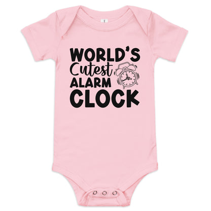 Worlds Cutest Alarm Clock Baby short sleeve one piece