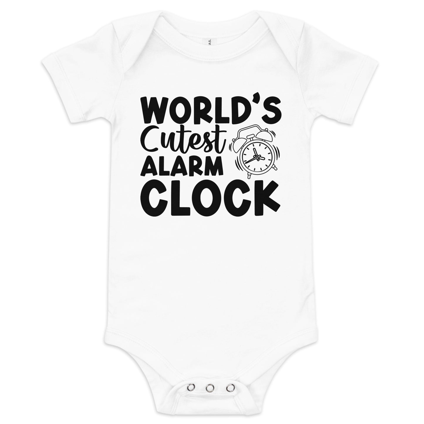 Worlds Cutest Alarm Clock Baby short sleeve one piece