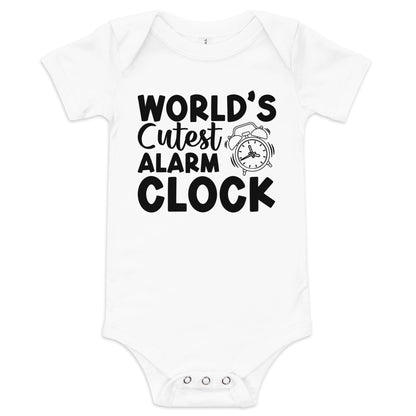 Worlds Cutest Alarm Clock Baby short sleeve one piece