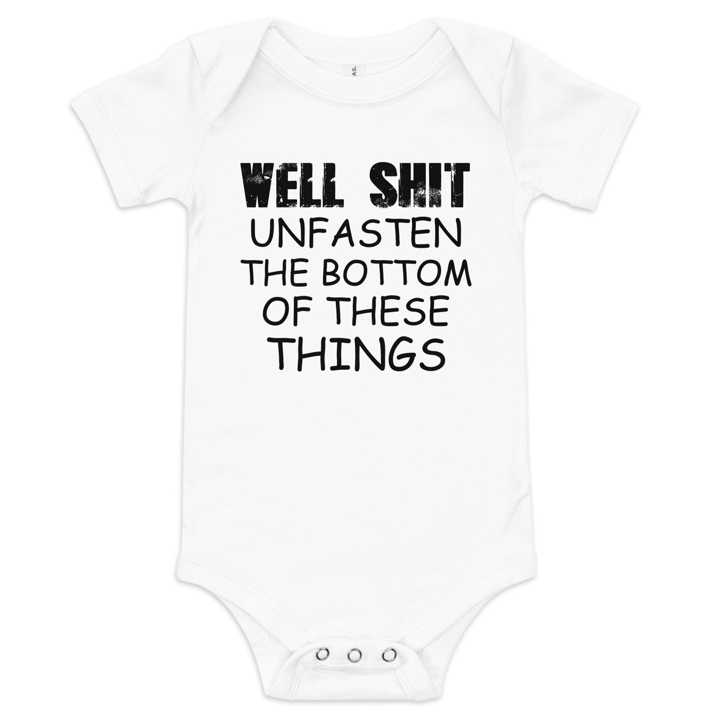 Unfasten the Bottom Baby short sleeve one piece