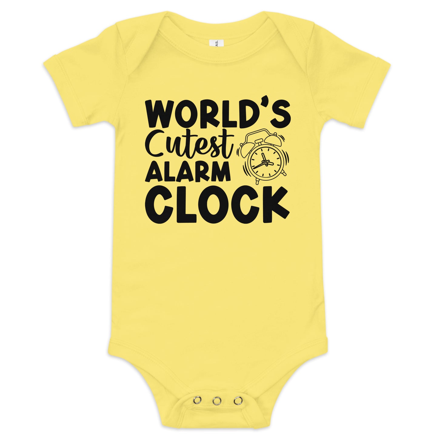 Worlds Cutest Alarm Clock Baby short sleeve one piece