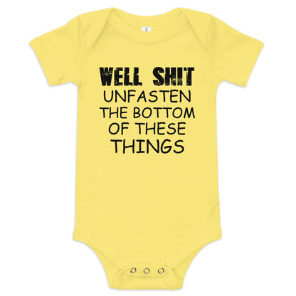 Unfasten the Bottom Baby short sleeve one piece