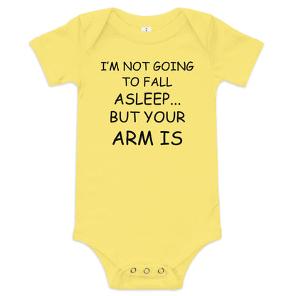 I'm Not Falling Asleep Baby short sleeve one piece