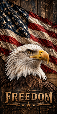 Bald Eagle Freedom Cornhole Board Wraps hole-free artwork