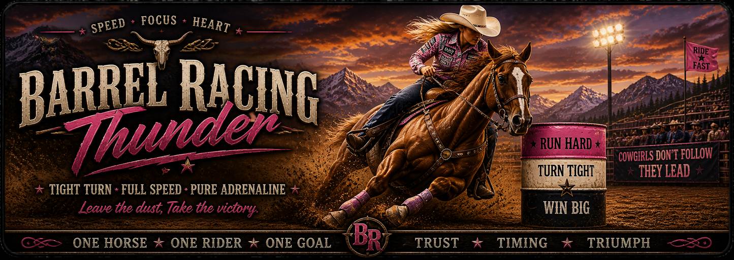Barrel Racing Thunder Desk Mat