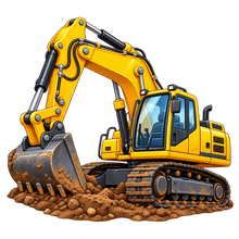 Big Dig Construction Excavator standalone decal only