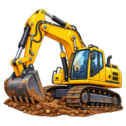 Big Dig Construction Excavator standalone decal only