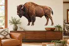 bison wildlife wall decal room mockup, illustrative size