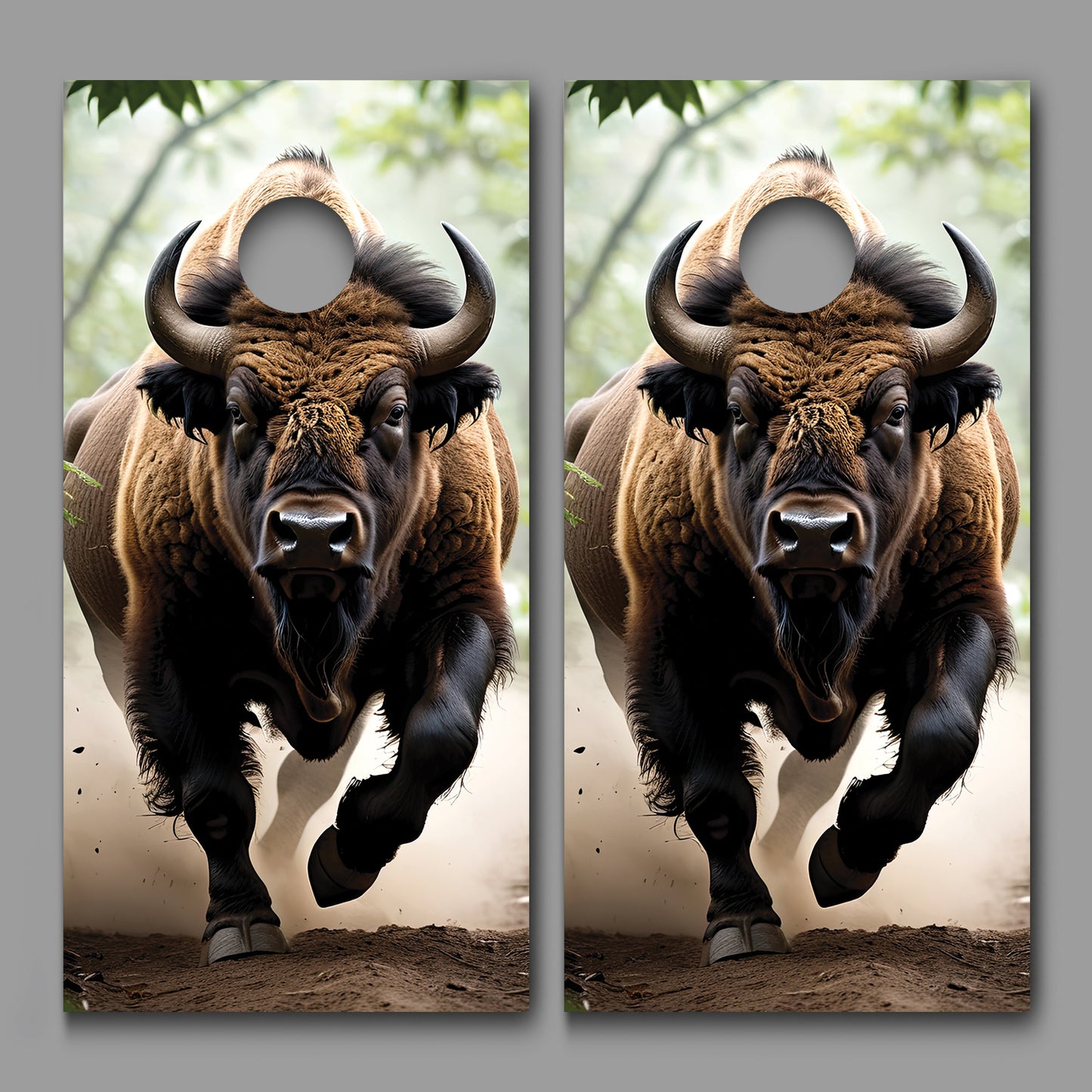 Bison Buffalo Charging Corn Hole board decal wrap-150711