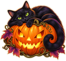 Black Cat Pumpkin Perch standalone