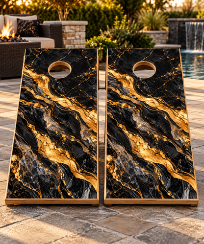Black Gold Marble wraps shown on two matching boards; boards not included