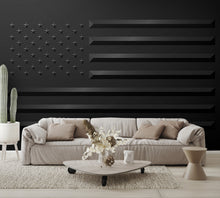 Black American Flag Wallpaper Raised Effect Wall Mural living room