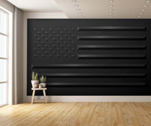 Black American Flag Wallpaper Raised Effect Wall Mural extra room