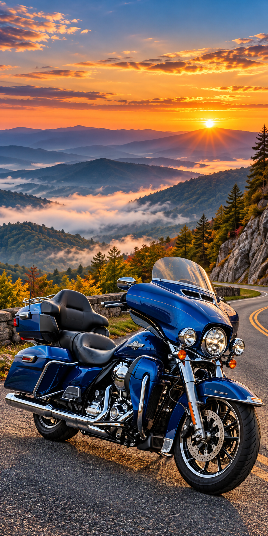 Blue Ridge Motorcycle Escape cornhole wrap hole-free artwork