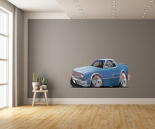 Blue Chevy El Camino Hot Rod Cartoon Car Art Wall Decal