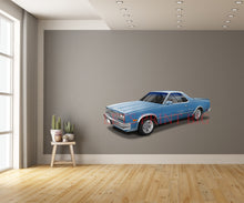 Blue Chevy El Camino Cartoon Car Straight Art Wall Decal