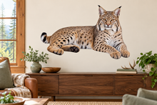 bobcat wildlife wall decal room mockup, illustrative size