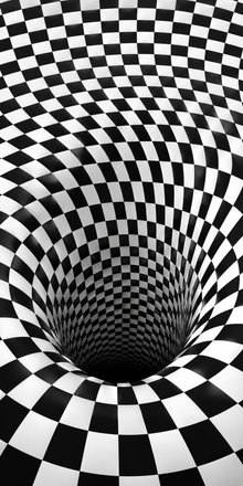 Bottomless Checkerboard Vortex cornhole wrap hole-free artwork