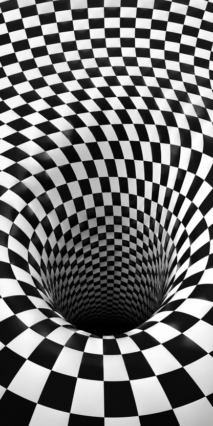 Bottomless Checkerboard Vortex cornhole wrap hole-free artwork