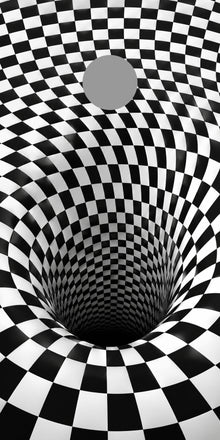 Bottomless Checkerboard Vortex cornhole wrap preview with regulation hole position