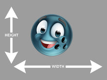 Bowling Ball Emotion Face Cartoon Wall Art Decal