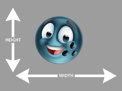 Bowling Ball Emotion Face Cartoon Wall Art Decal