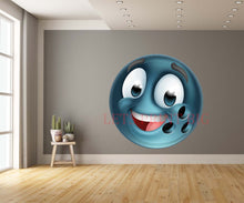 Bowling Ball Emotion Face Cartoon Wall Art Decal