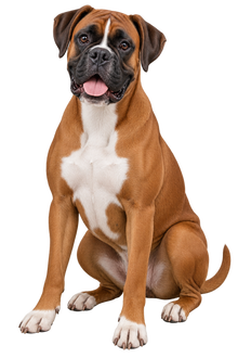 Boxer realistic full body contour cut dog decal artwork