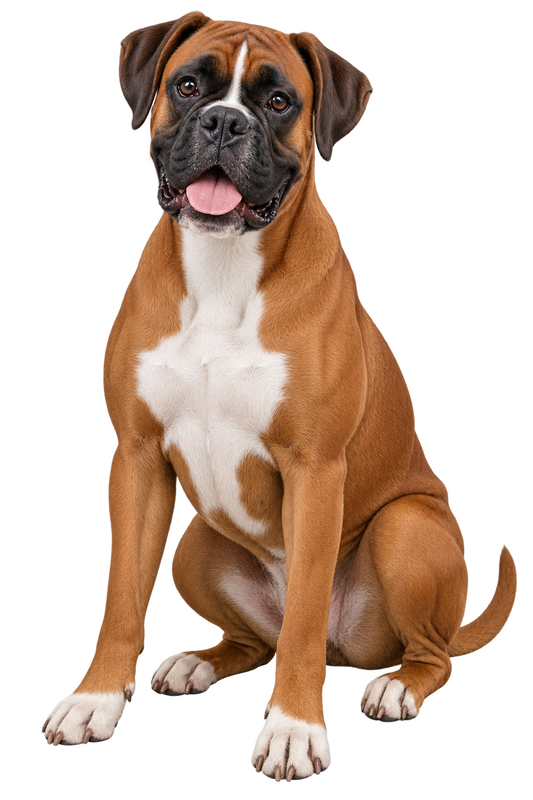 Boxer realistic full body contour cut dog decal artwork