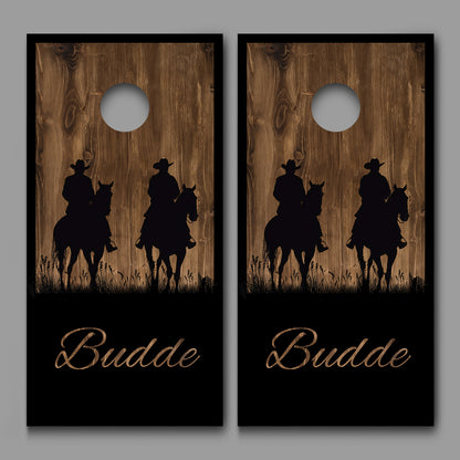 Horseback Riders Cowboys Customized With Your Name Corn Hole Wrap