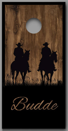 Horseback Riders Cowboys Customized With Your Name Corn Hole Wrap