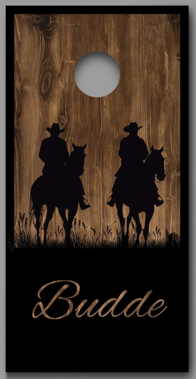 Horseback Riders Cowboys Customized With Your Name Corn Hole Wrap