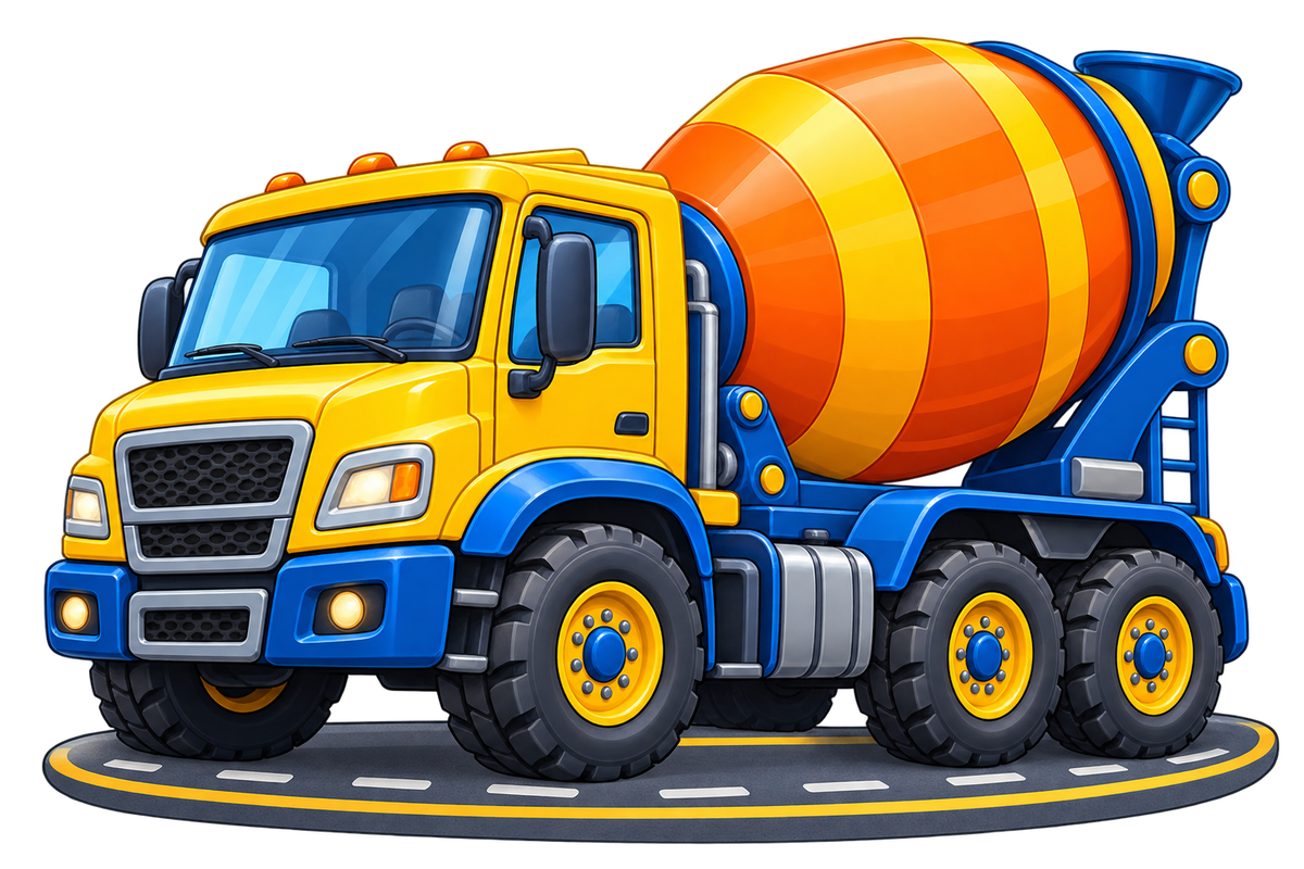 Build Crew Cement Mixer standalone decal only