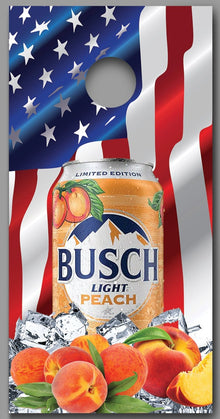 Busch Light Peach Design B Corn Hole Board Decal Wrap