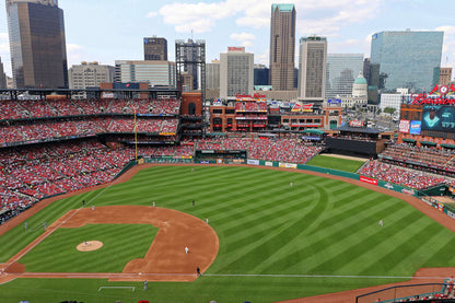 Busch Stadium Cardinals During Game Baseball Diamond Field Custom Designed Wallpaper