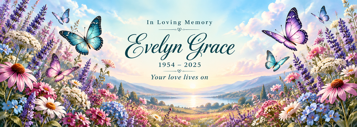 Butterflies of Remembrance personalized memorial desk mat — sample name and dates