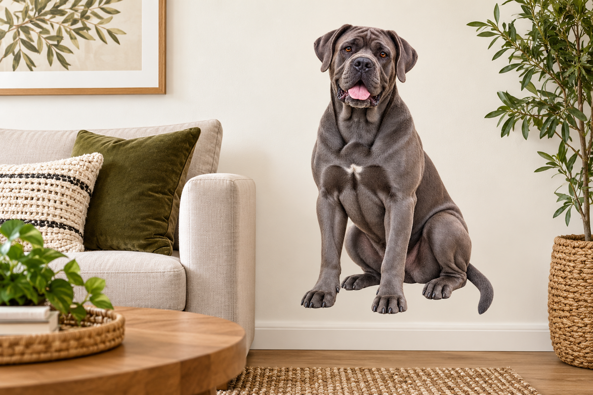 Cane Corso contour cut dog decal living room mockup