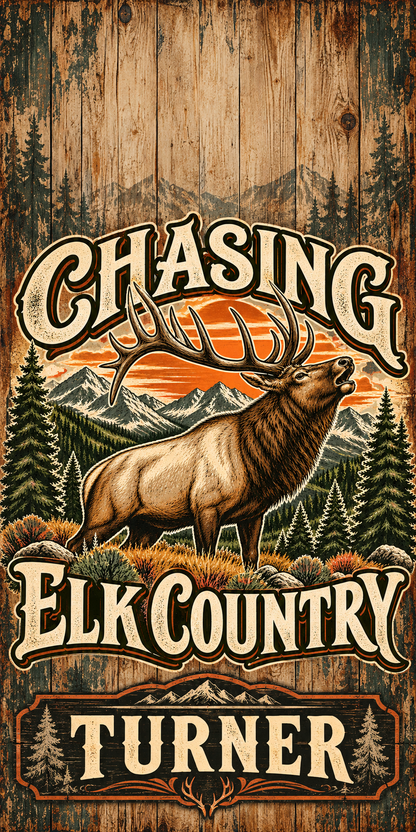 Chasing Elk Country personalized cornhole wraps - flat