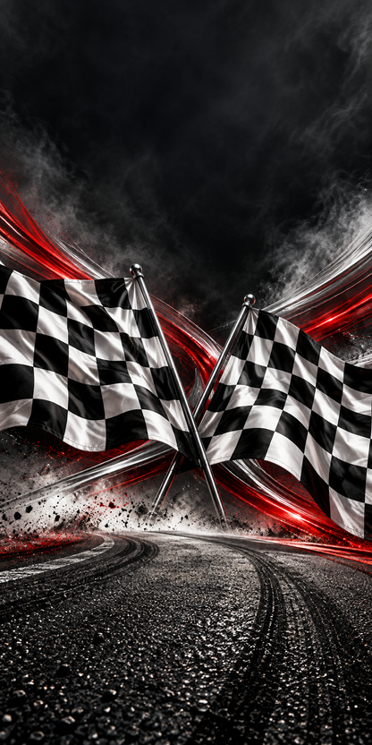 Checkered Flag Racing cornhole wrap artwork without a hole