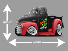 1949 Chevy Truck Hot Rod Cartoon Car Art Wall Decal height width