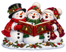 Christmas Caroling Snowmen standalone decal only