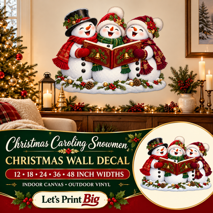 Christmas Caroling Snowmen summary – 12 to 48 inch widths