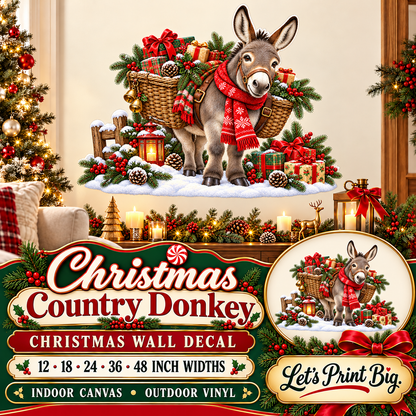 Christmas Country Donkey summary – 12 to 48 inch widths