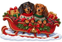 Christmas Dachshund Sleigh Ride standalone artwork