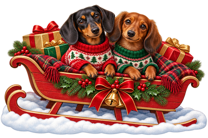 Christmas Dachshund Sleigh Ride standalone artwork