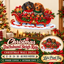 Christmas Dachshund Sleigh Ride summary – 12 to 48 inch widths